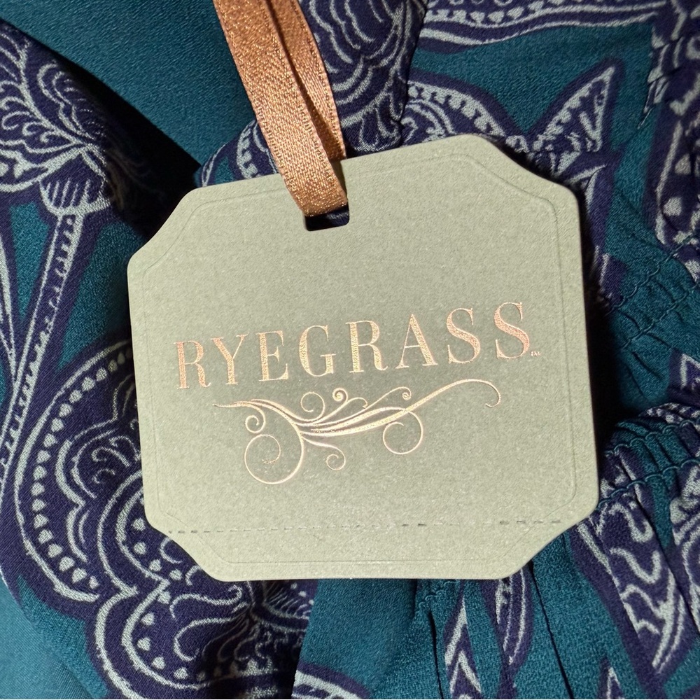 Ryegrass Teal Floral Pleated Midi Dress NWT Small - Picture 7 of 9